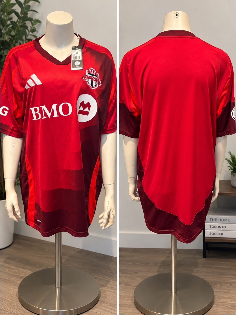 adidas Toronto FC Men’s Red Soccer Jersey with Maroon Accents